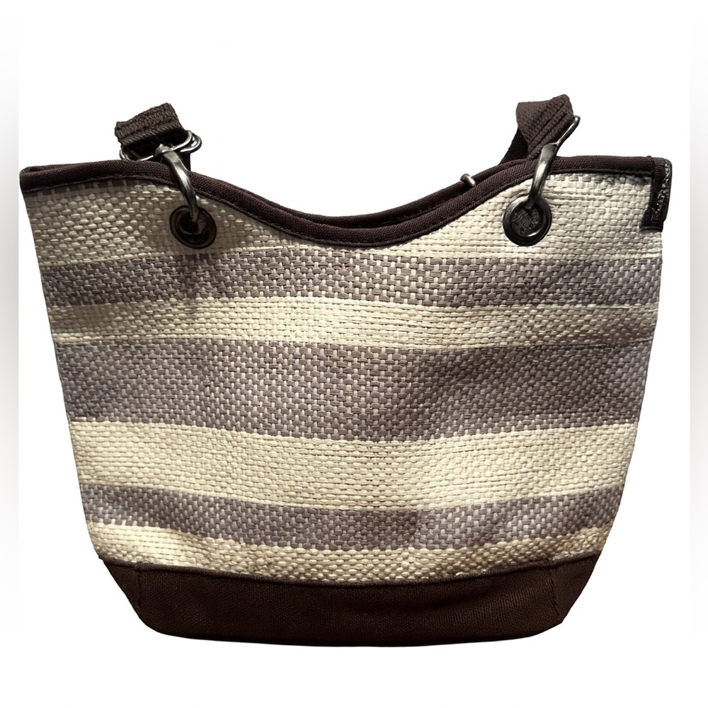 Thirty-One Two-Tone Brown and Beige Tote Bag – Everyday Purse – Like New‎